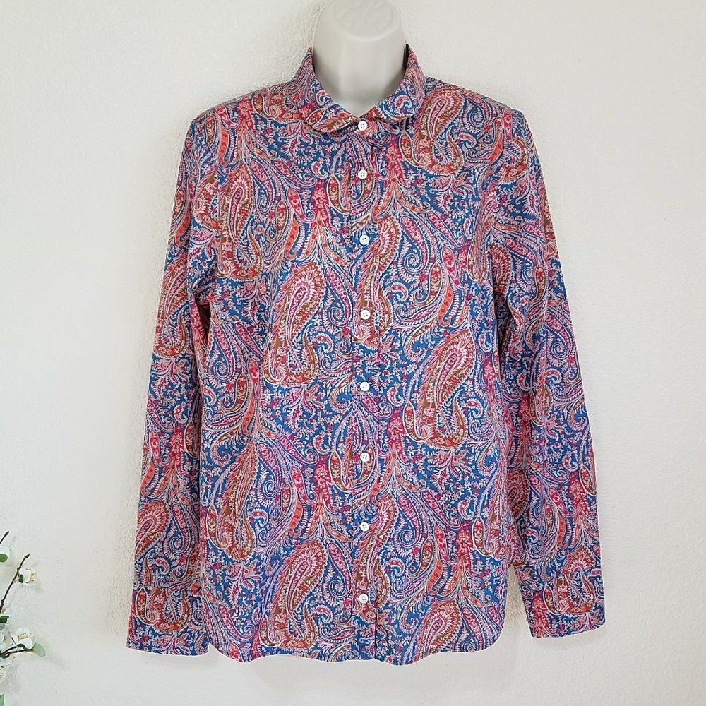 J. Crew Woman Liberty Art Fabrics Isabella Paisley Button Down Blouse